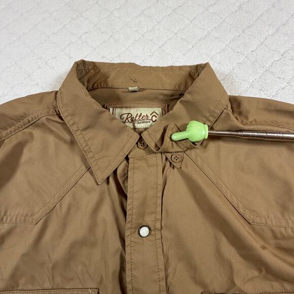 Rafter C Outdoors Western Fishing Vented Pearl Snap Shirt Brown Men’s Sz L - Picture 5 of 7
